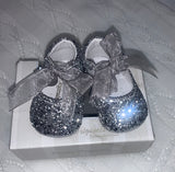 Baby girls . Silver glitter shoes.