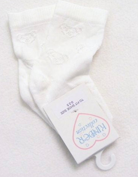Baby boys baby girls Kinder  teddy motive socks cream