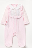 Baby girls velour babygrow