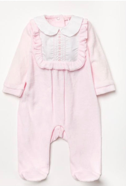 Baby girls velour babygrow