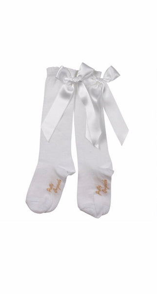 Bow socks long  baby girls