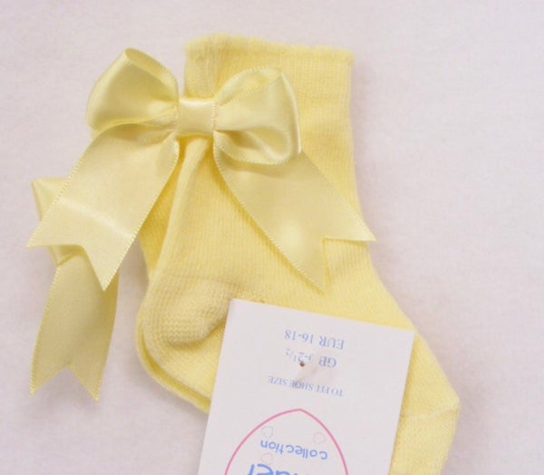 Baby girls lemon bow socks