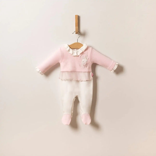 Baby girls White and pink frill baby girls