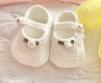 Baby girls Tinker bell slippers lace and rosebud pearl button