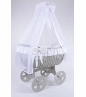 Ophelia Quattro . Heart wheels . White bedding cot. Cot