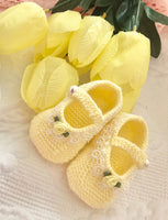 Baby girls Tinker bell slippers lace and rosebud pearl button