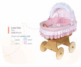 Luna uno pink snuggle pod bumper hood & mattress Cot