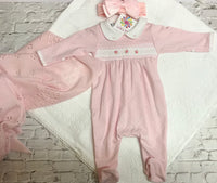 Baby girls smocked  babygrow