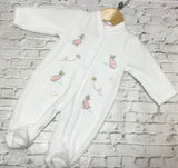 Baby girls mummy duck pink embroidered ducks and edging